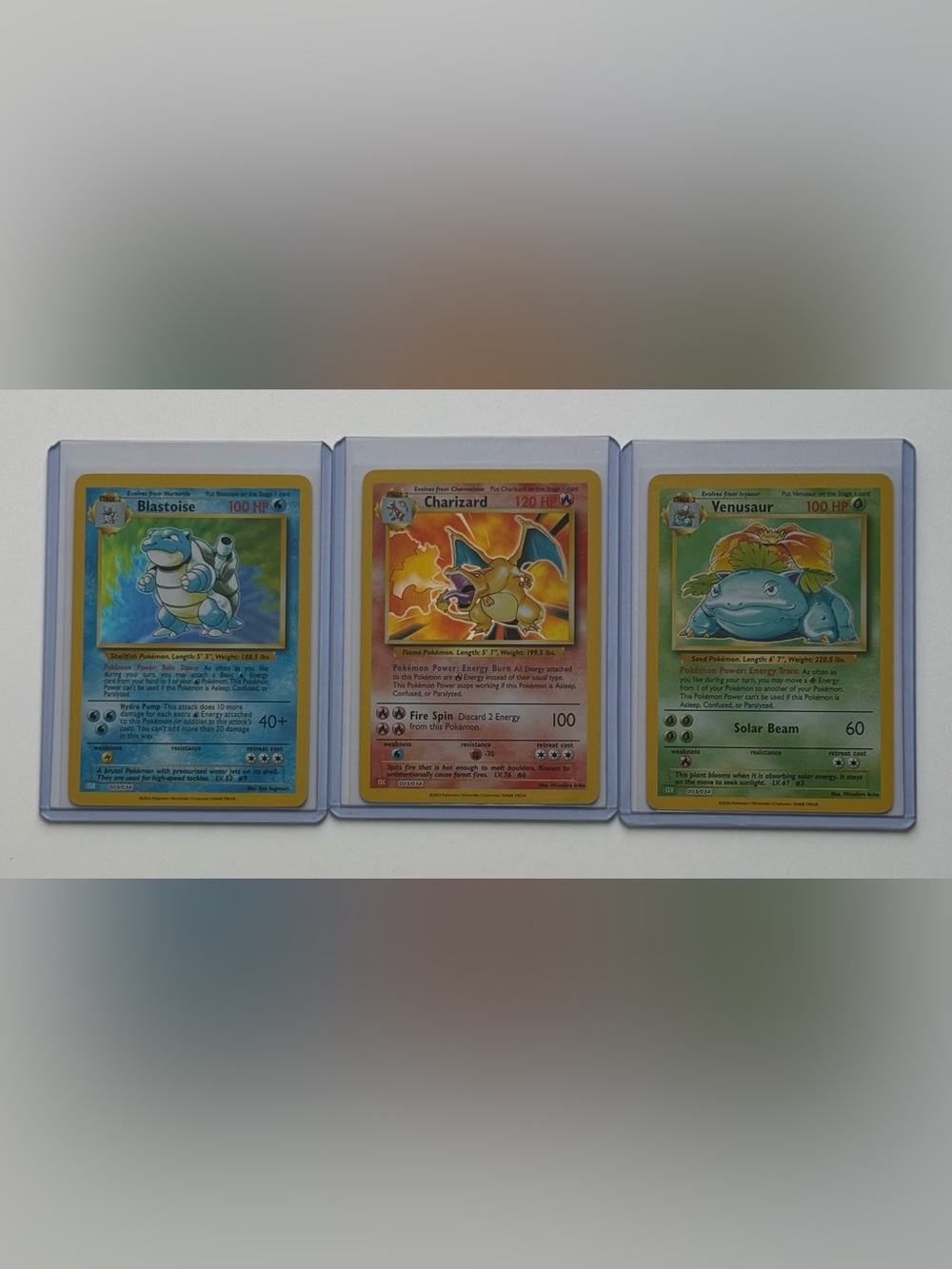 Classic Collection Holo Big 3 Charizard, Blastoise, And Venusaur Pokemon Fan Art